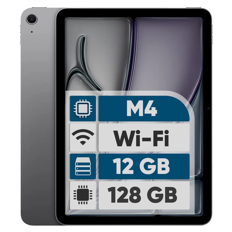 تبلت 11 اینچ اپل مدل iPad Air 2026 M4 Wi-Fi ظرفیت 128 گیگابایت و رم 12 گیگابایت، رزولوشن دوربین اصلی ۱۲ مگاپیکسل، پشتیبانی از قلم و کیبورد — تصویر 1